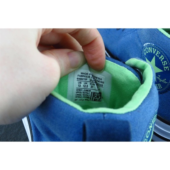 Converse All Star Toddler Unisex 13 Medium Blue High Top Fabric 659970F - Picture 7 of 9